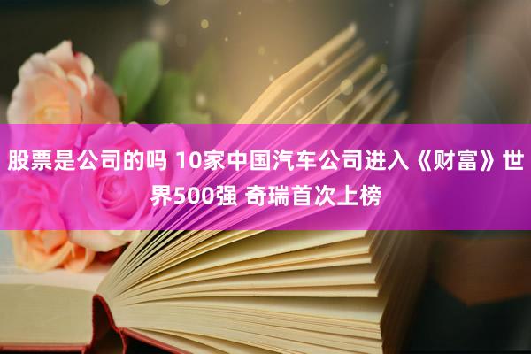 股票是公司的吗 10家中国汽车公司进入《财富》世界500强 奇瑞首次上榜