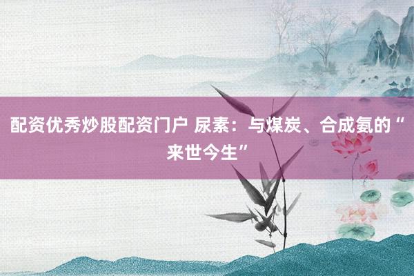 配资优秀炒股配资门户 尿素：与煤炭、合成氨的“来世今生”