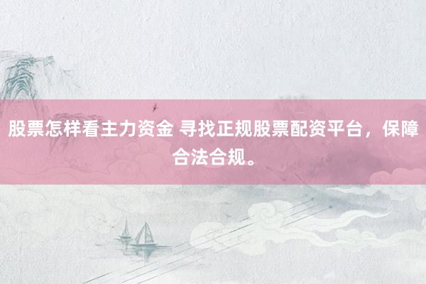 股票怎样看主力资金 寻找正规股票配资平台，保障合法合规。